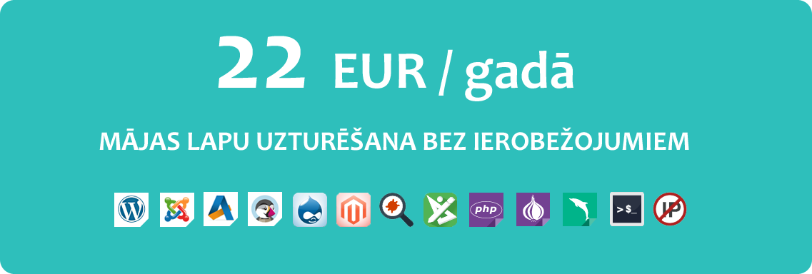 Mājas lapu uzturēšana - 22 EUR / gadā