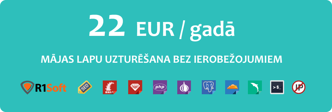 Mājas lapu uzturēšana - 22 EUR / gadā
